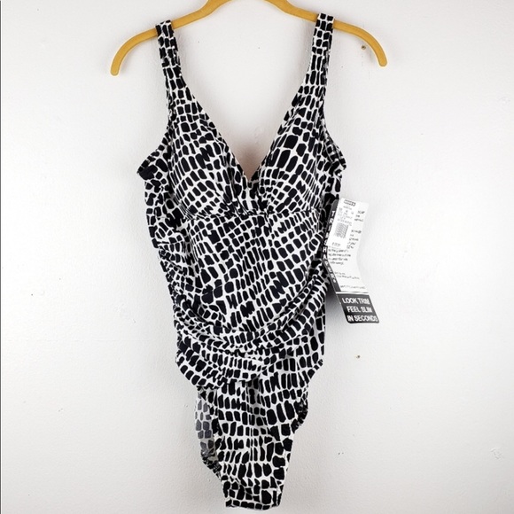 Trimshaper Other - Trimshaper mock croc ecstasy one piece swimsuit